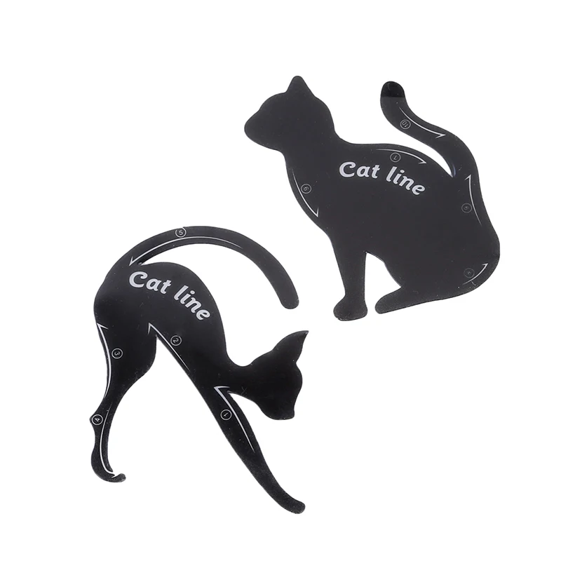 Горячая трафареты для бровей Cat подводка для глаз модель Трафарет Комплект Руководство Шаблон Maquiagem двойное крыло тени для век рамка карта, инструменты для макияжа