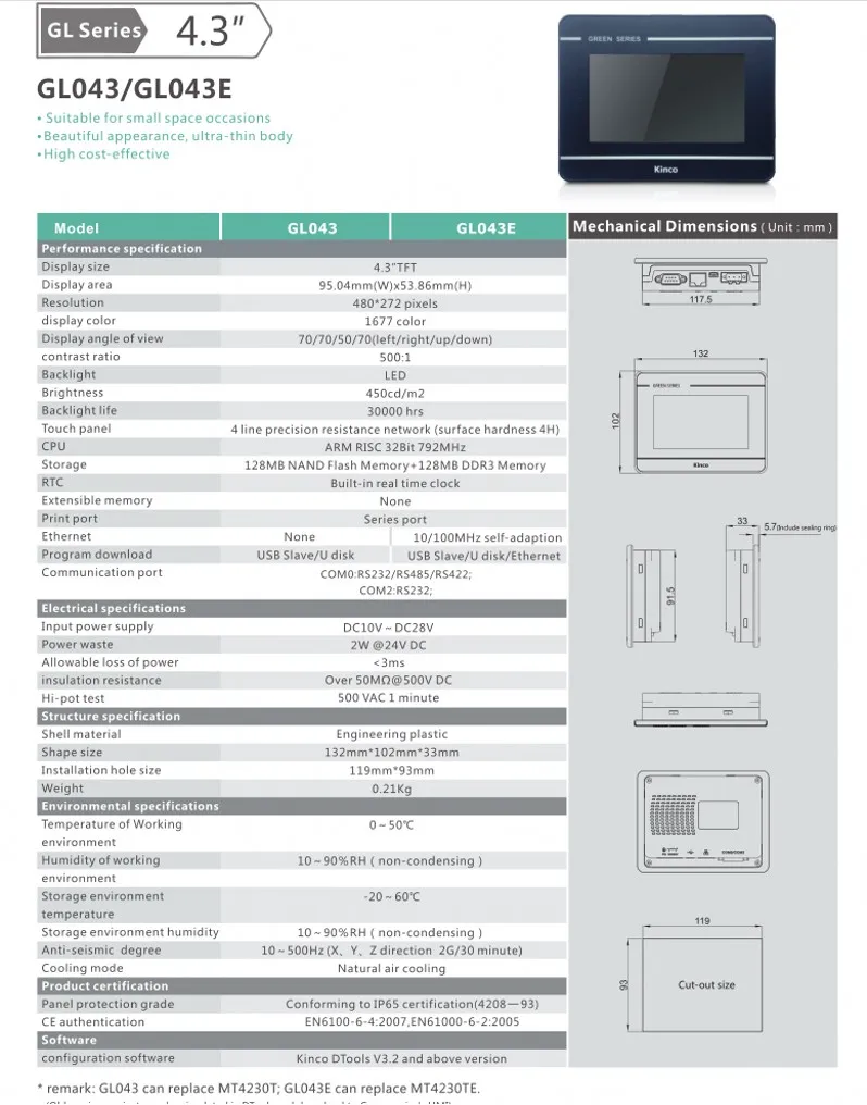 4.3 polegada ethernet usb nova atualização da