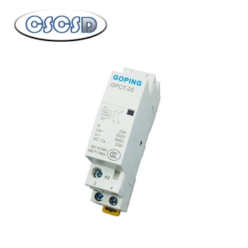 

1pcs Household AC contactor 220V small automatic manual with switch 25A 1P 2P relay rail type 2NO Small contactor