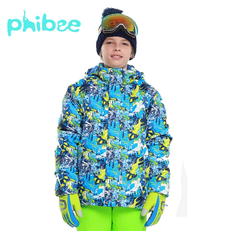 Phibee Winter Boy Ski Jacket Snowboard Jackets Outdoor Waterproof