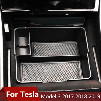 

For Tesla Model 3 Car Central Armrest Storage Box Auto Accessories Console Holder Glove Glasses Organizer Case Model3 2018 2019