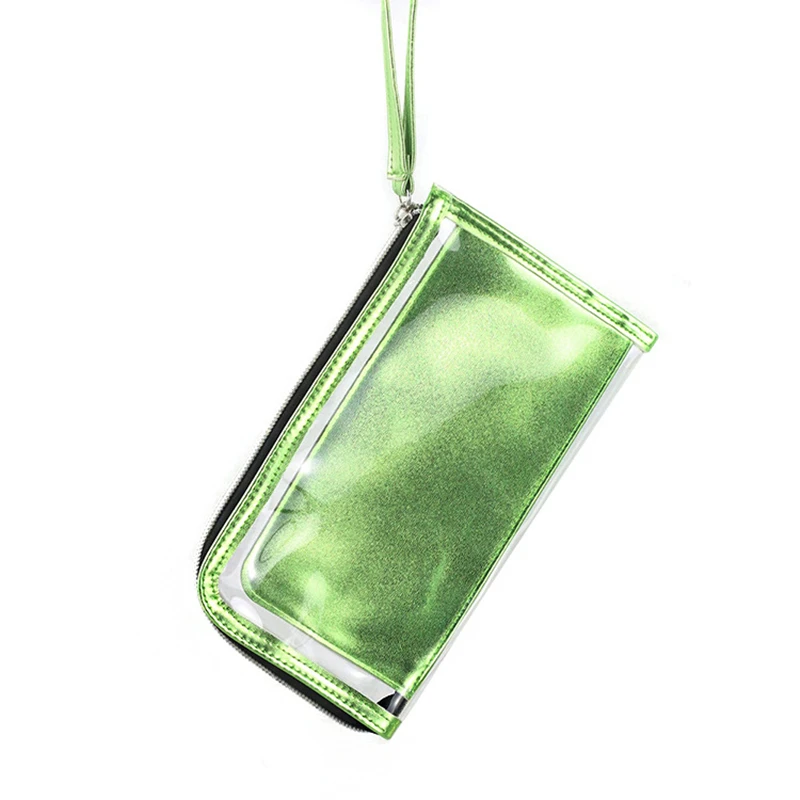 green Уникальный полиуретановый прозрачный мешок для очков многофункциональная сумка для очков женские солнцезащитные очки Защита для хранения Ins молния Чехол для очков - Цвет: green