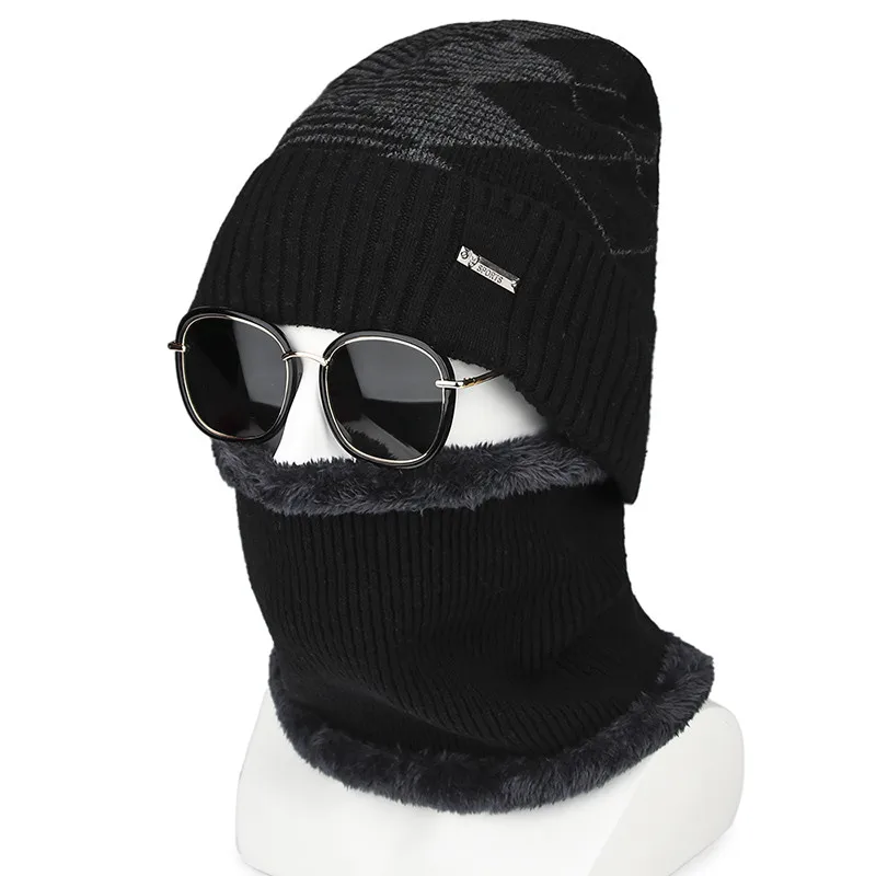 Winter Acrylic Plus Velvet Cold Protection Knitted Hat Skullies& Beanies Windproof Riding Outdoor Sport Women's Winter Knit Hat