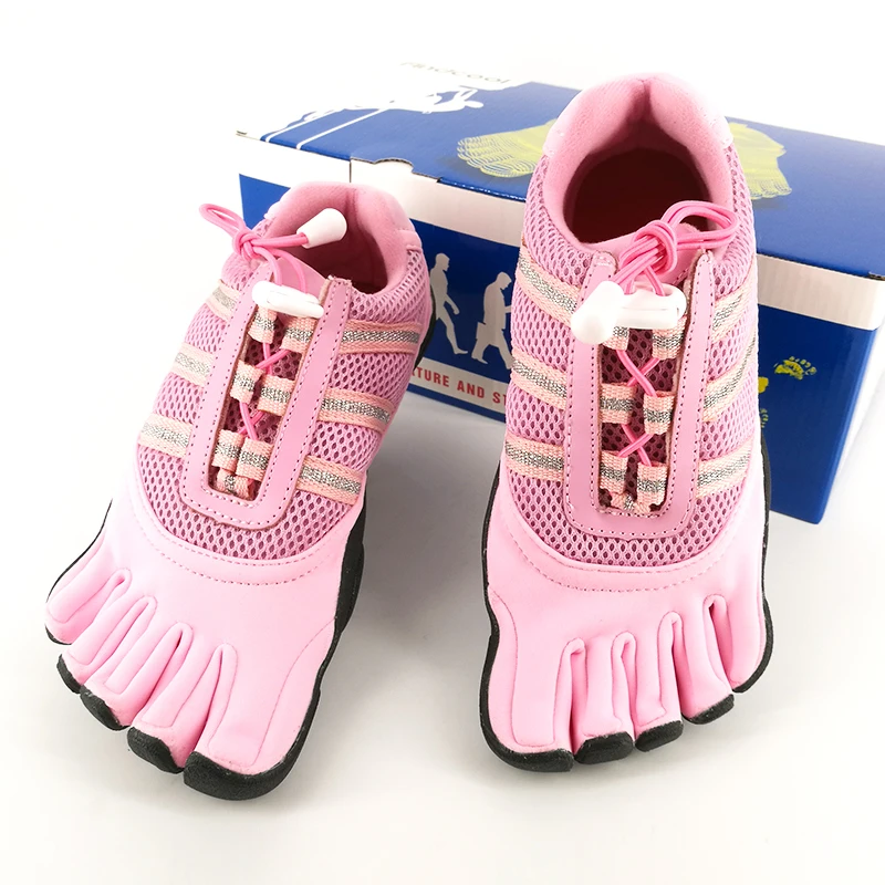 Pink Findcool/Женская обувь с 5 пальцами; обувь для йоги; прогулочная обувь с 5 носками; обувь с сеткой на шнуровке; Bresthable for Souples - Цвет: Pink