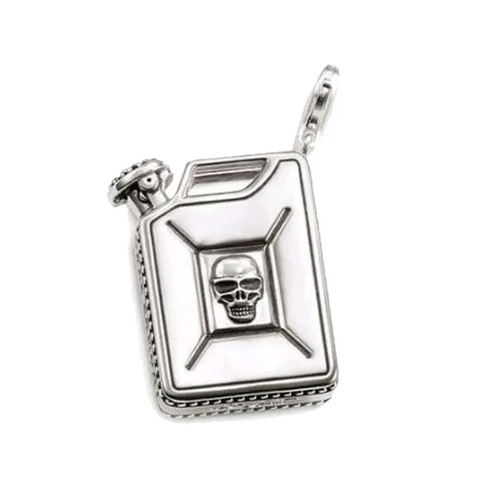 

Skull Oil Drum Charm Pendants 925 Sterling Silver Skeleton Punk Style DIY Necklace Jewelry Making Accessories for Women Men Gift