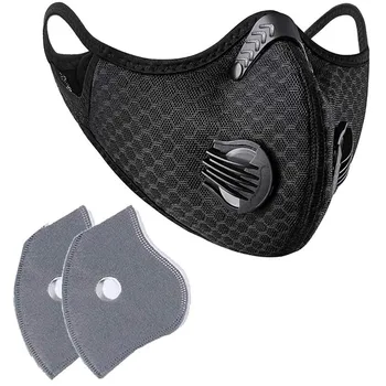 

1pcs Bike Face Cover With 2pcs Filter Unisex Dustproof Protection Facemask Outdoors Sports Mouth Reusable Face Cover Topmask