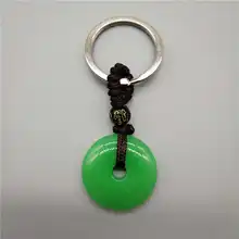 Красивая торговля китайский натуральный ручной резной гармония Лаки зеленый нефрит брелок+ веревка ожерелье Модные ювелирные изделия