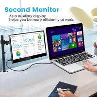 מחשב נייד Eyoyo EM13L 13.3" 1080P תצוגה נייד מחשב צג מחשב HDMI מסוג C IPS LCD LED עבור PS3 / 4 Xbox פטל Pi ניצחון 7 8 10 (5)