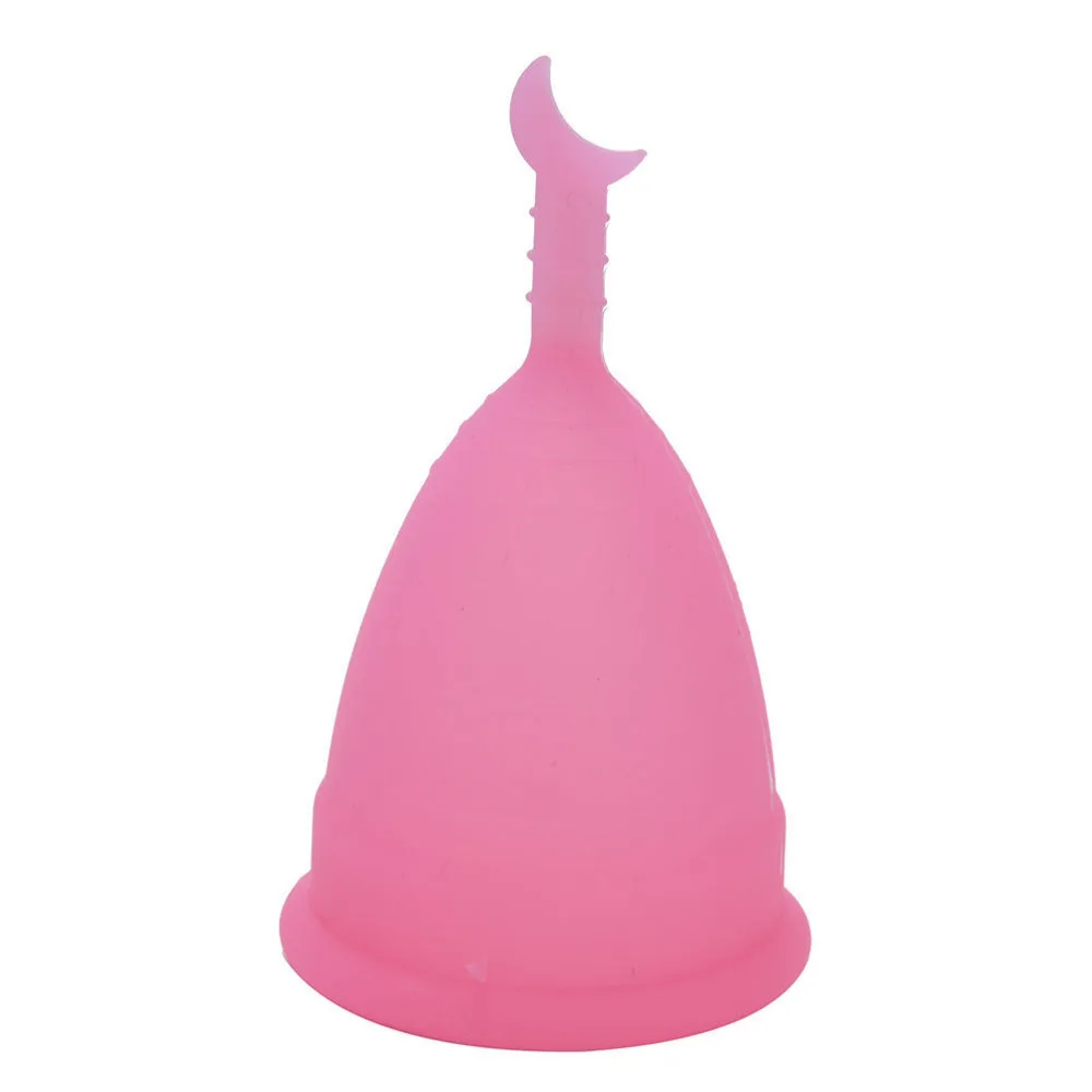 Силиконовая менструальная чашка Женская чашка Coppetta Mestruale Coupe менструальная чашка для периода Луны Размер S L - Color: Pink