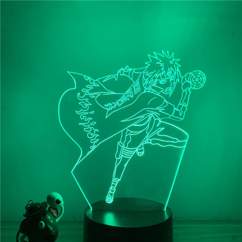 Naruto Action Figure Model 3D LED Night Light 7 Colors Touch Optical Illusion Table Lamp Home Decoration Gift