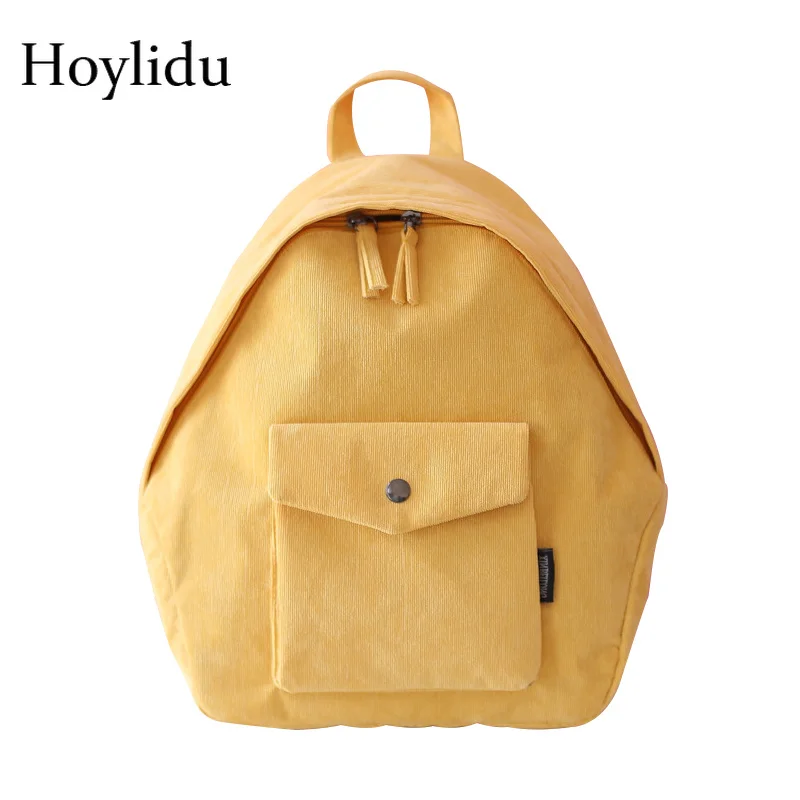 Новый женский рюкзак ярких цветов Мягкая тканевая сумка вельветовые рюкзаки