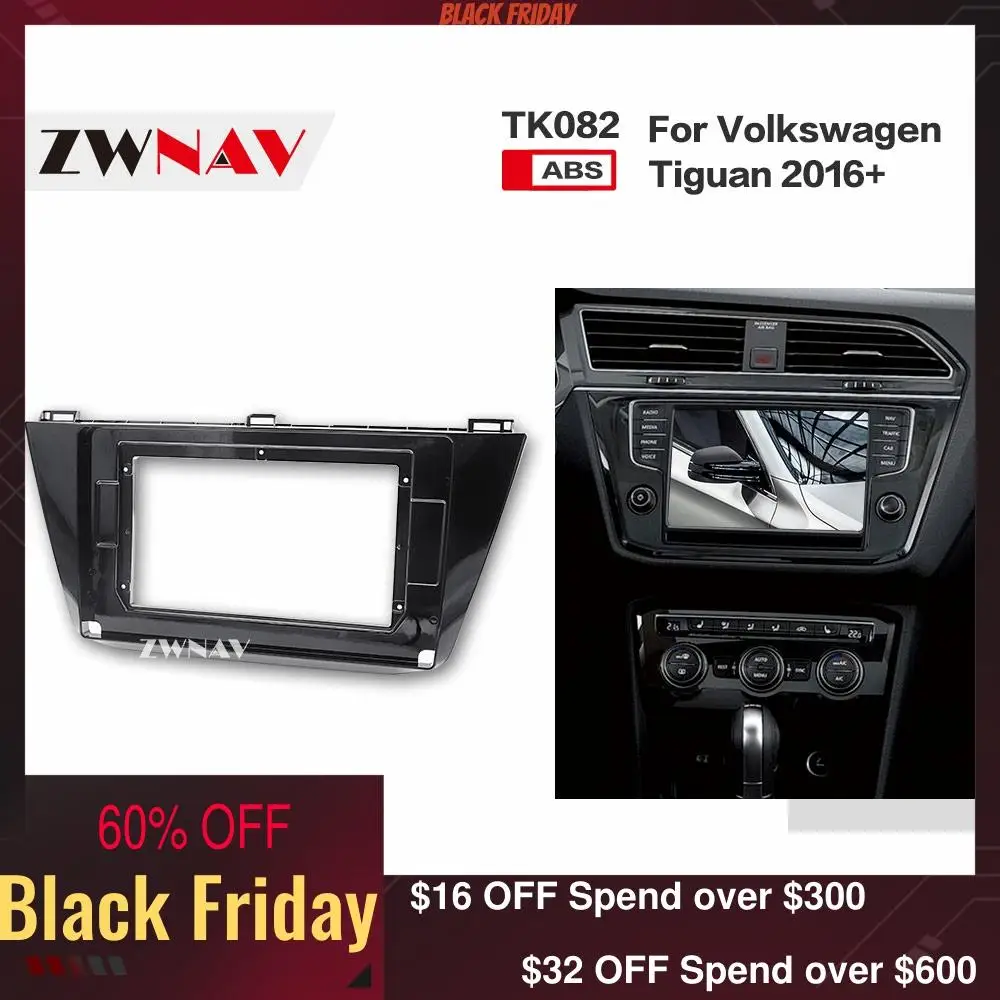 

ZWNAV Car Double Din Frame radio Fascia Panel DVD Dash Interior Trim for Volkswagen Tiguan 2016 2017 2018 2019