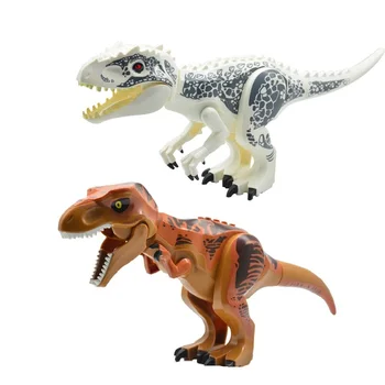 

Single Sale World Building Blocks Dinosaur Tyrannosaurus Carnotaurus Lizard Action Figures Toys For Children KF911 KF912