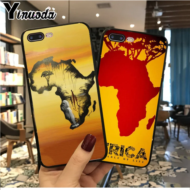 

Yinuoda Africa Map Geography Soft Silicone TPU Phone Case Cover Shell for Apple iPhone 8 7 6 6S Plus X XS MAX 5 5S SE XR