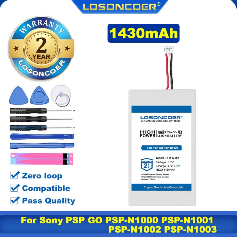 100% Оригинальный LOSONCOER LIP1412B LIP1412 1430 мАч аккумулятор для Sony PSP GO PSP-N1000 N1001 N1002 N1003 N1004
