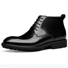 New Men Chelsea Boots Genuine Leather 2019 Man Ankle Boots Shoes Winter Lace-up Male Fashion Designer Boots