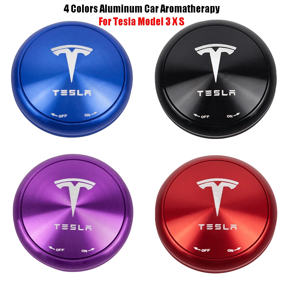 

4Colors Aluminum Car Aromatherapy Solid aromatherapy For Tesla Model 3 X S