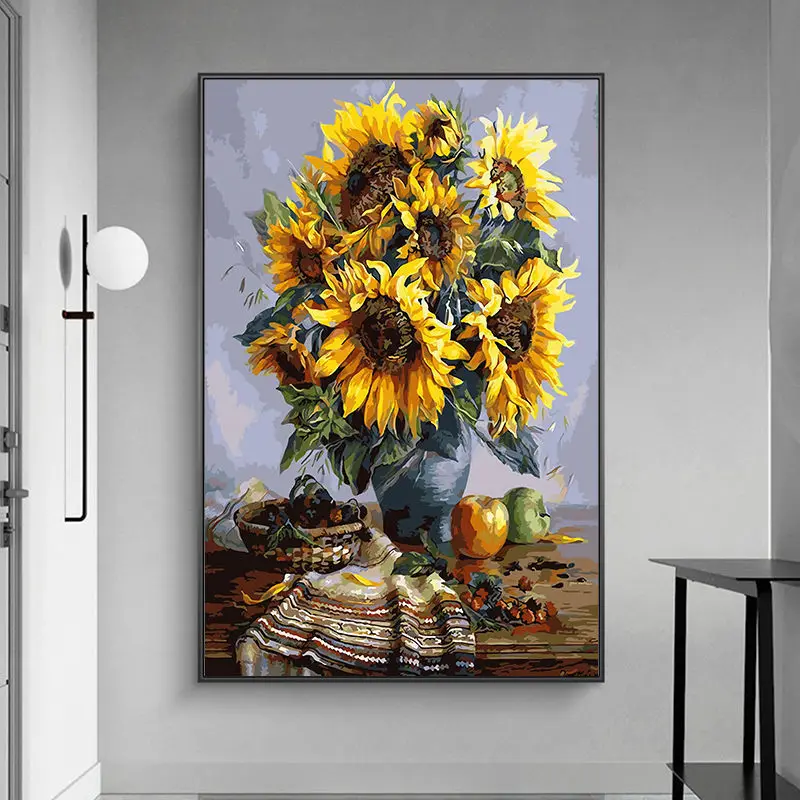 

Yellow Sunflowers Oil Canvas Painting Art Posters Wall Prints As A Gift Art Pictures for Living Room Bedroom Home Decor Cuadros