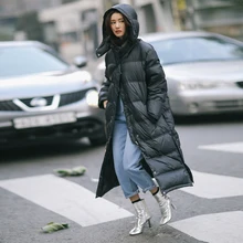 Зимняя куртка на утином пуху, парка 90%, пуховое пальто для женщин, длинное пальто, парка с капюшоном, теплая одежда, большой размер, зимняя куртка для женщин, водонепроницаемая