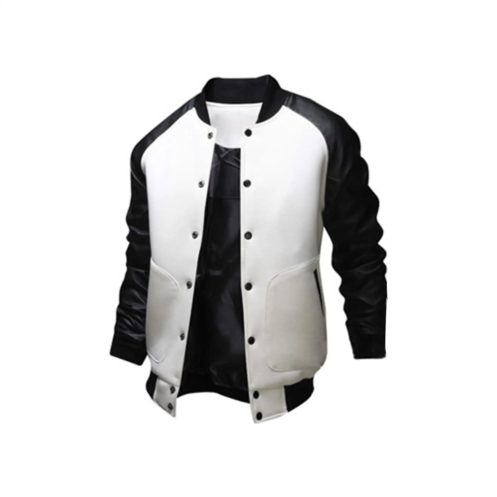 

Men Jackets Coats 2020 Autumn Winter Long Raglan Sleeve Color Block Varsity Jacket Buttons Pocket Coat Hip Hop Patchwork Outwear