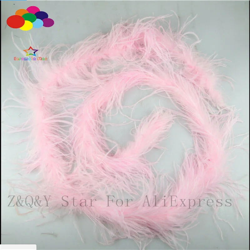 

Natural 1 layer ostrich wool tops dyed pink 2 yards / strip DIY craft jewelry clothing decorative feathers
