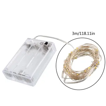 

3 Meters 30 Light Battery Box Copper Wire String Holiday Decoration Lights Christmas Tree Lights Led Silver Line Lights