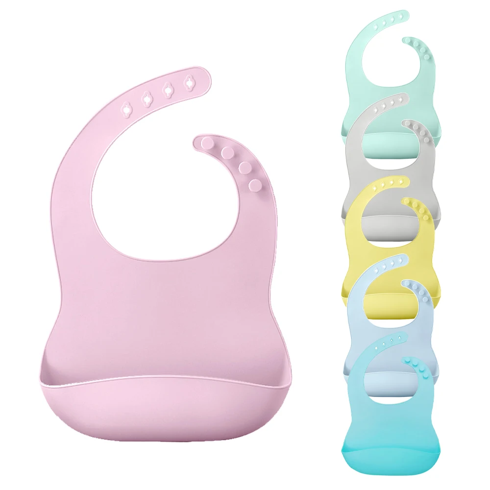 

Fashionable silicon Breastplate Baby Bib Waterproof Solid Infant Bandana Bibs Newborn Feeding Burp Cloth Drooling Scarf Dropship