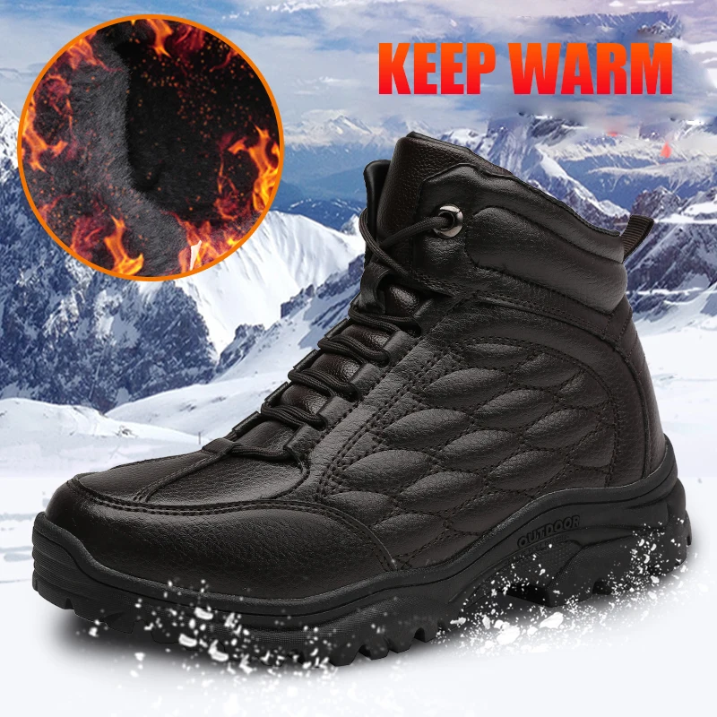 Брендовые бархатные мужские повседневные ботинки из хлопка зимние Нескользящие