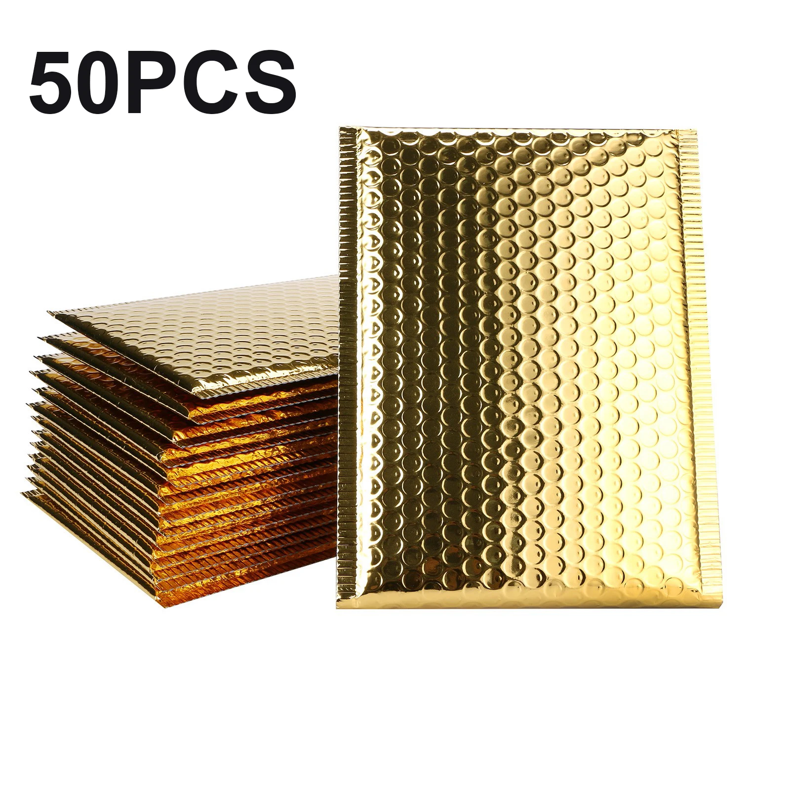 50 Uds oro color sobres acolchados de burbujas para correo de Poly Mailer auto sello aluminizer de embalaje envío sobres acolchados