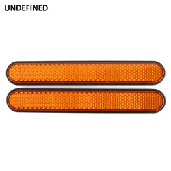 Universal Motorcycle Reflector Rectangle Saddlebag Latch Cover - Front Safety Warning (Yellow)