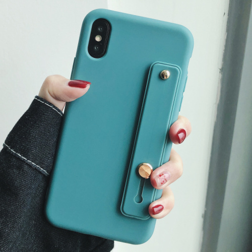 Candy Colour Wristband Bracket Case For iphone11 12 13 Mini Pro Max 8 7 plus 6 For iphone X XR XS MAX Silicone Soft Cover