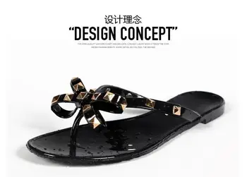 

36-42 yards European and American rivet flip-flops Sandals and slippers wholesale summer women jelly shoes slippers