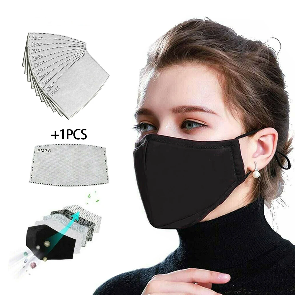 

Cotton PM2.5 Mask Dustproof Mask Activated Carbon Filter Windproof Pollution Reusable Washable Face Masks Care For Men Women