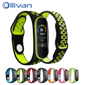 

New Silicone Sport Strap For Xiaomi Mi Band 5 Global Version Wristband Double Color Replacement Breathable Bracelet MiBand 5 NFC