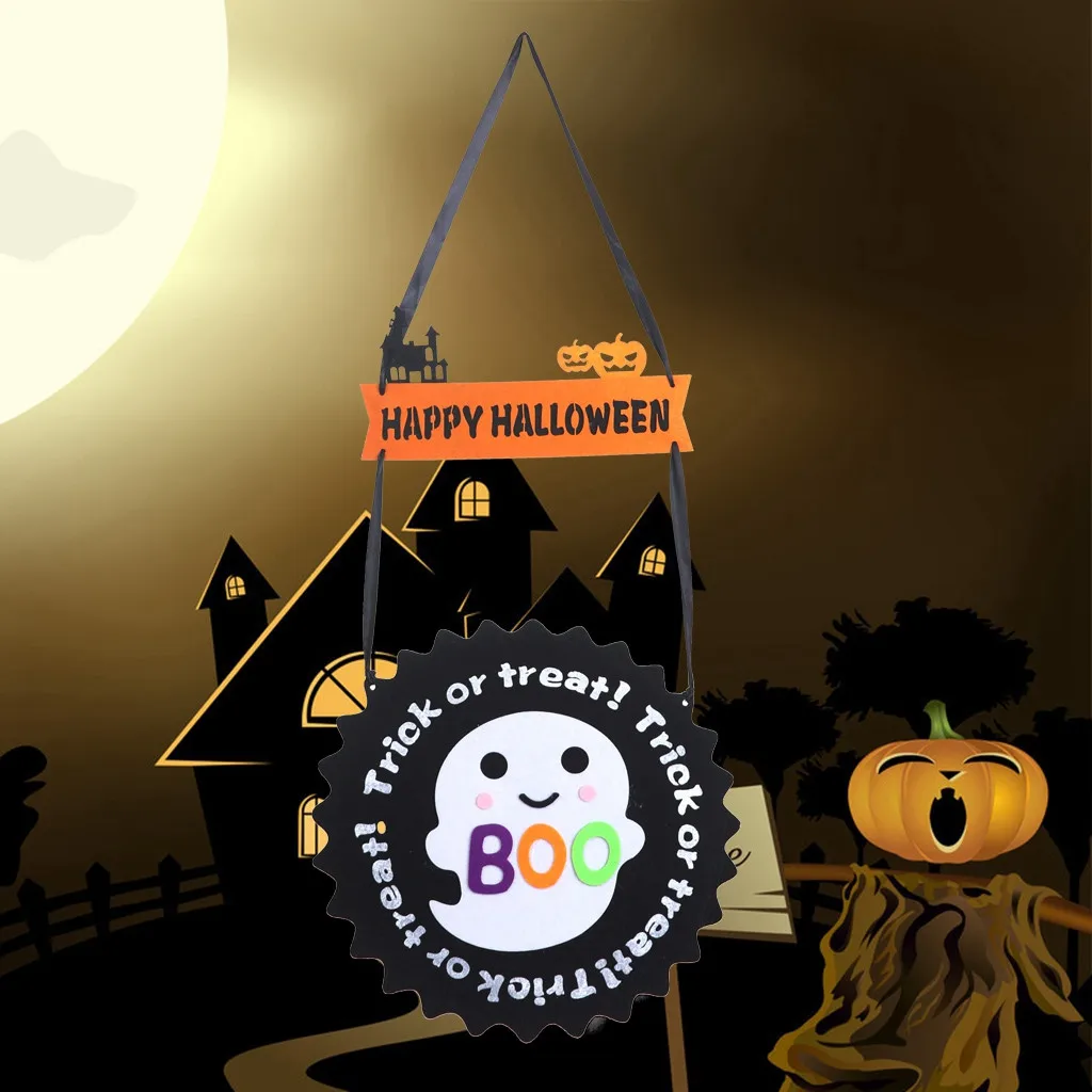 Halloween Home Decoration Multicolor Halloween Pumpkin Shaped Pendant DIY Hanging Curtain Kids Room Decor Felt Cloth Fabric