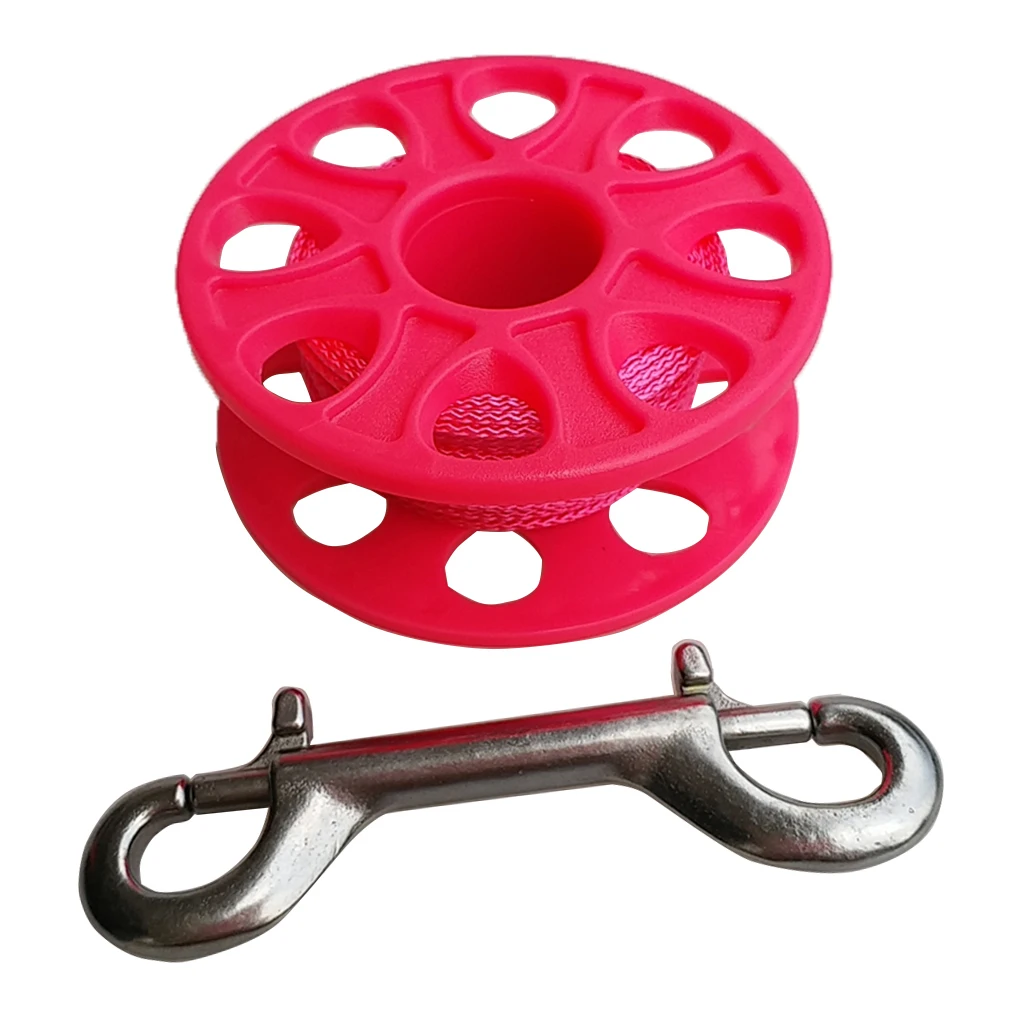 Plastic Dive Reel, Guide Line Finger Spool 18m / 30m Line & Dual Ended Bolt Snap Clip for Scuba Diving