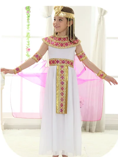 Платье принцессы на Хэллоуин в арабском египетском стиле; милое платье королевы для девочек; карнавальные вечерние костюмы для костюмированной вечеринки; красивый детский карнавальный костюм