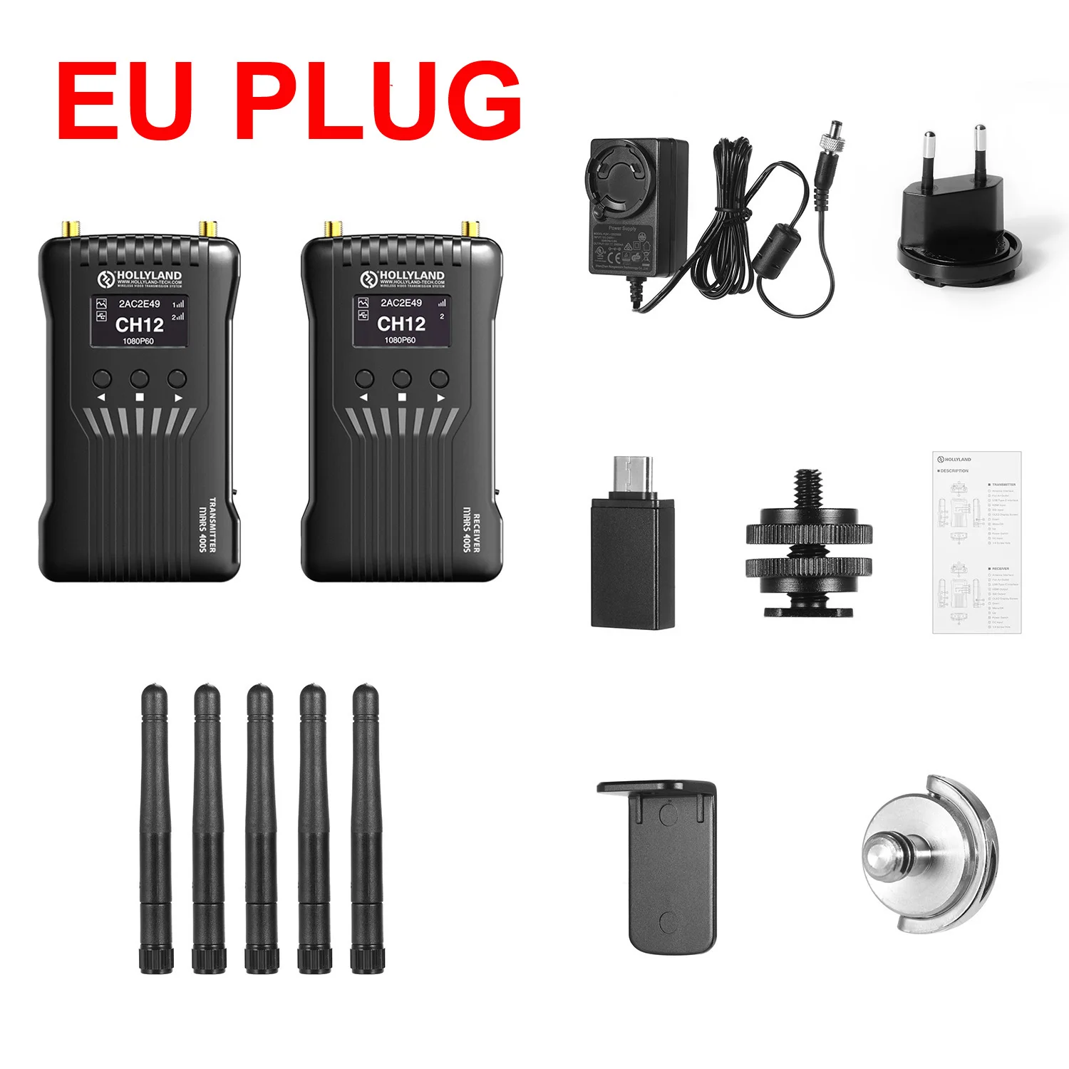 EU Plug Hollyland Mars 400S беспроводная видео передача и приемник Система HDMI SDI 1080P HD передатчик изображения приемник - Цвет: EU Plug