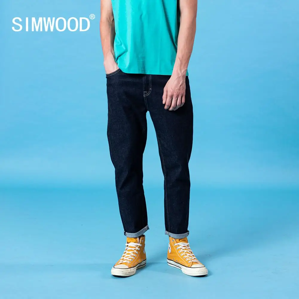 SIMWOOD 2021 Autumn Summer new classical jeans men basic comfortable