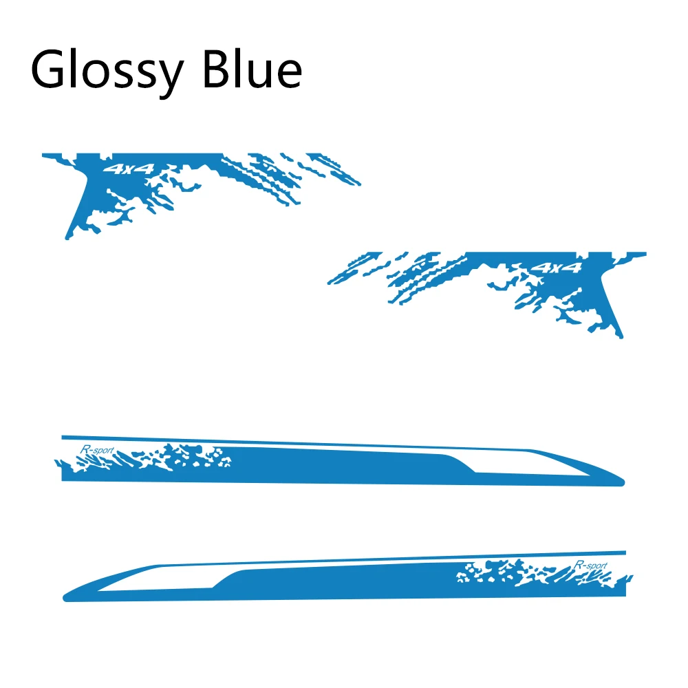 Glossy Blue 2 шт., автомобильные боковые наклейки, стильные для Nissan NAVARA NP300, Авто Виниловая пленка, декоративная наклейка, сделай сам, спортивный стиль, аксессуары для тюнинга автомобиля - Название цвета: Glossy Blue