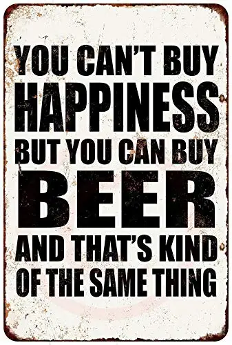 

Metal Sign You Can't Buy Happiness But You Can Buy Wine 8 X 12