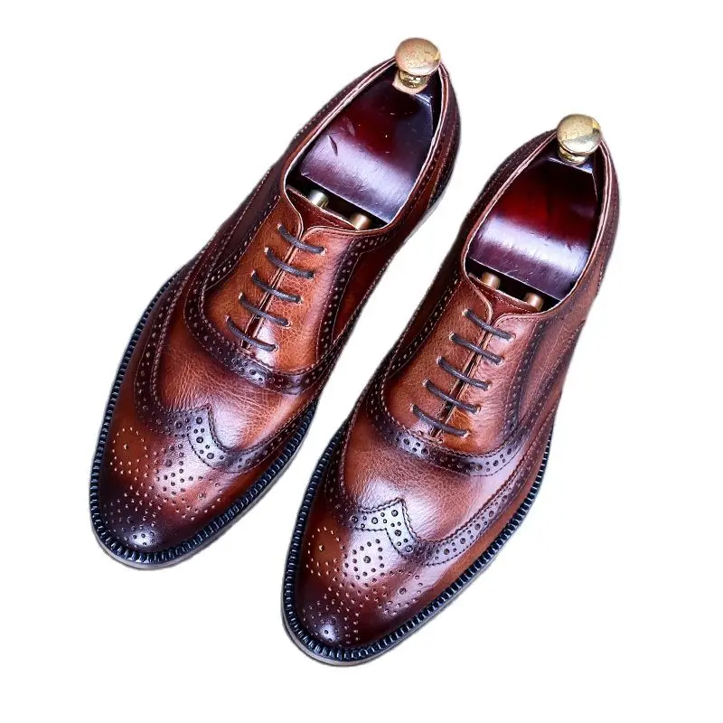 

28209 New Brogue Men's Shoes British Trend Leather Wild Business Retro Carved Men's Casual Leather Shoes