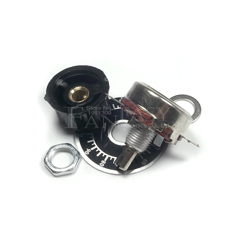 1 set WTH118 DIY Kit Parts 2W 1A Potentiometer 1K 2.2K 4.7K 10K 22K 47K 100K 470K 1M A03 knob potentiometer kit adjustable resistor potentiometer knobs