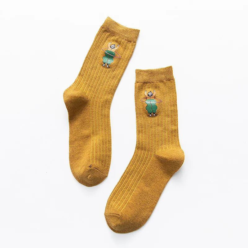 Носки MS Ins, хлопковые Серебристые носки, карамельные носки с принтом, Милые Японские Женские носки Meias E Girl, желтые носки, женские носки Kawaii - Цвет: see chart