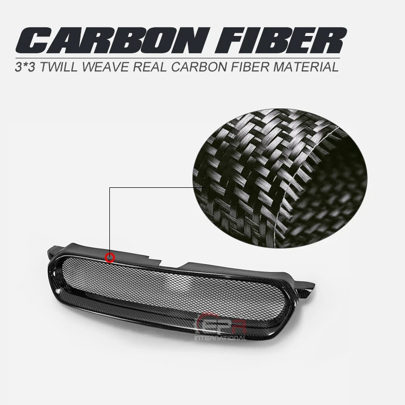 

Car-styling For BL BP 04-06 Legacy Carbon Fiber Front Grill Glossy Finish Bumper Grille Fibre Grills Cover With Mesh Drift Trim