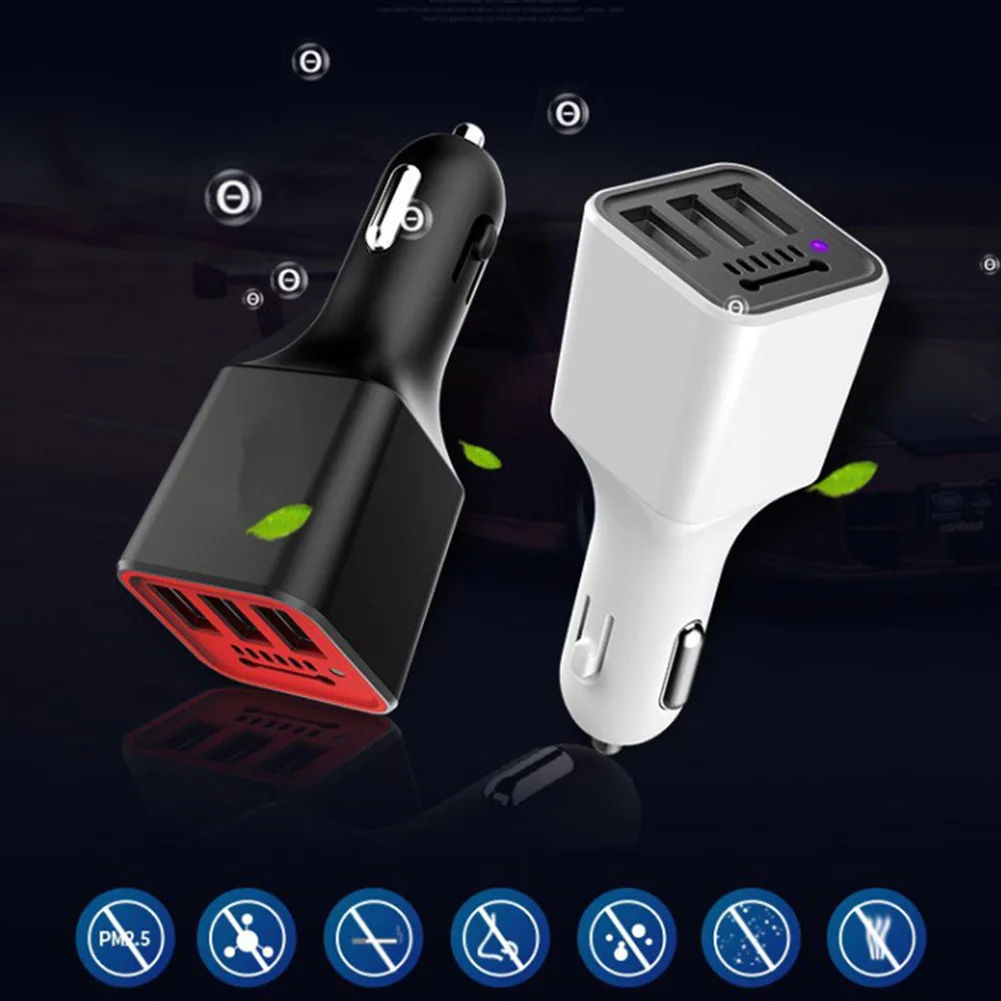 Очиститель воздуха 3 USB порт Автомобильный Прикуриватель разъем Многофункциональный портативный адаптер зарядное устройство для автомобиля генератор кислорода очиститель