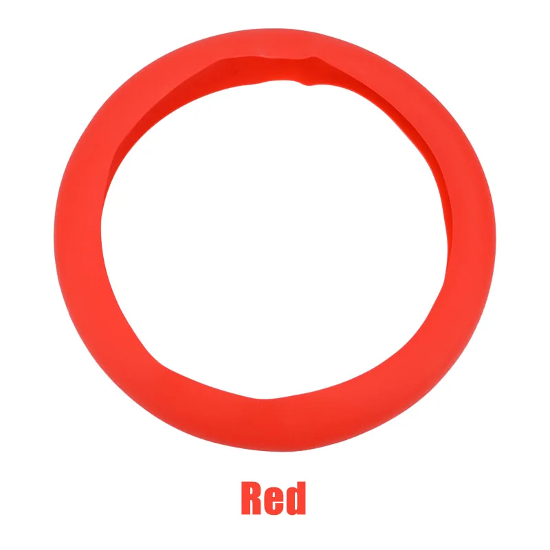 RED Кожаный чехол для автомобиля с текстурой, силиконовый чехол для руля, перчатка, мягкий, разноцветный, универсальный, мягкий силиконовый чехол для руля - Название цвета: RED