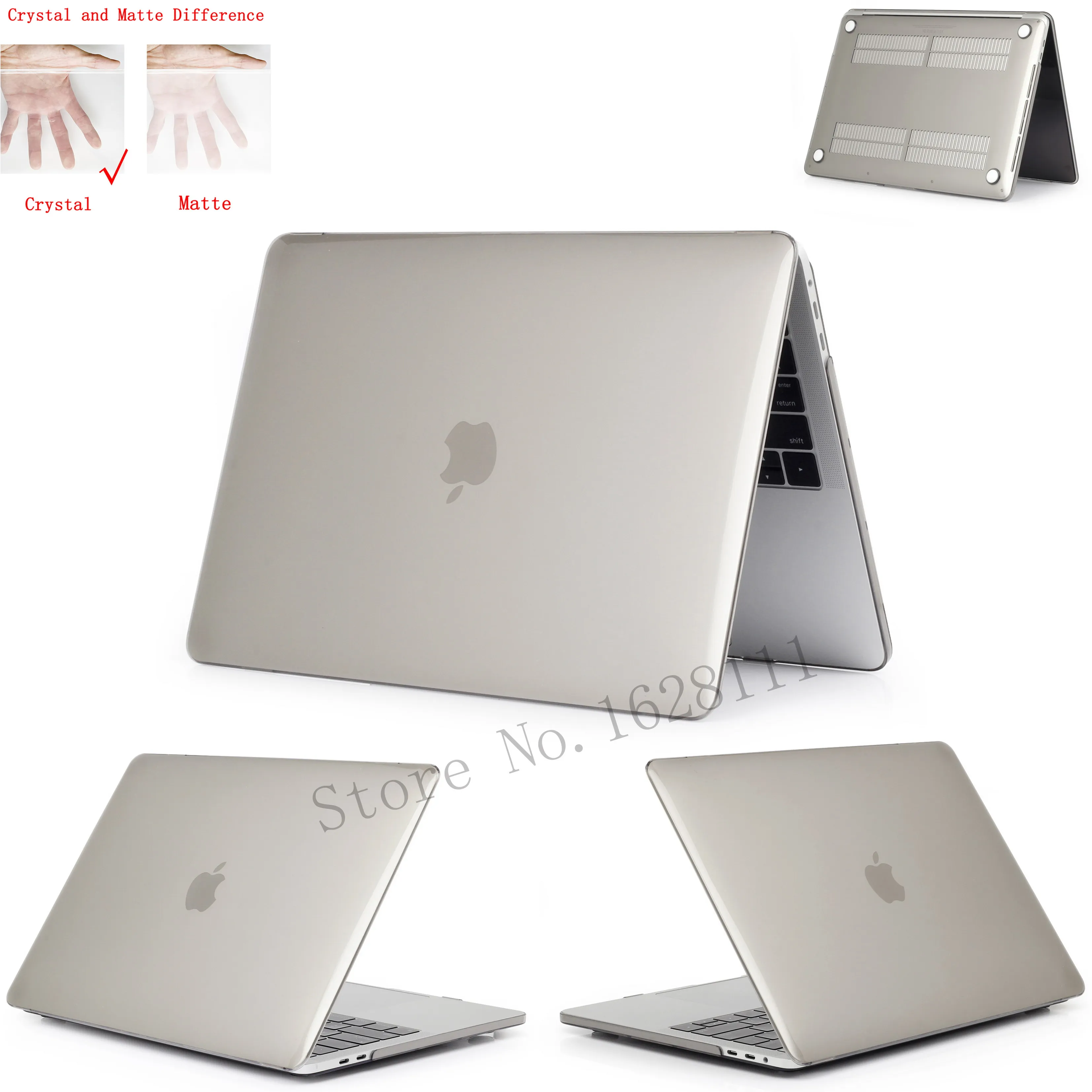 Новинка чехол для ноутбука Macbook Air 13 A1466 Touch ID A1932 Touch bar Air pro retina 11 12 13,3 15 15,4 Pro 16 дюймов A2141 - Цвет: Crystal gray