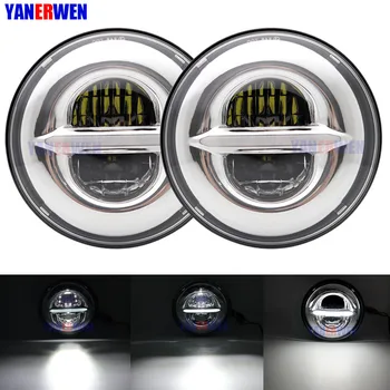 

7" LED DRL Headlight 7Inch brightest 50W LED Headlamps For Jeep Wrangler JK TJ Hummer For Lada 4x4 urban Niva suzuki samurai