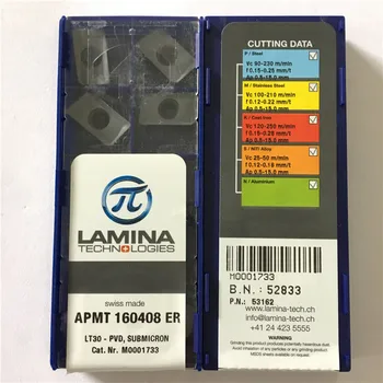 

APMT160408ER LT30,original LAMINA CNC blade carbide insert lathe tool 10pcs/lot APMT160408 ER LT30